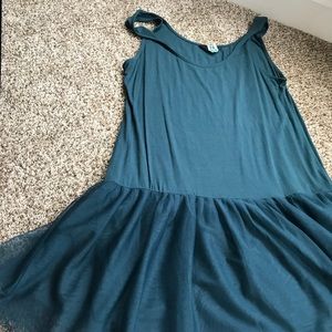 Greed waist dropped dress